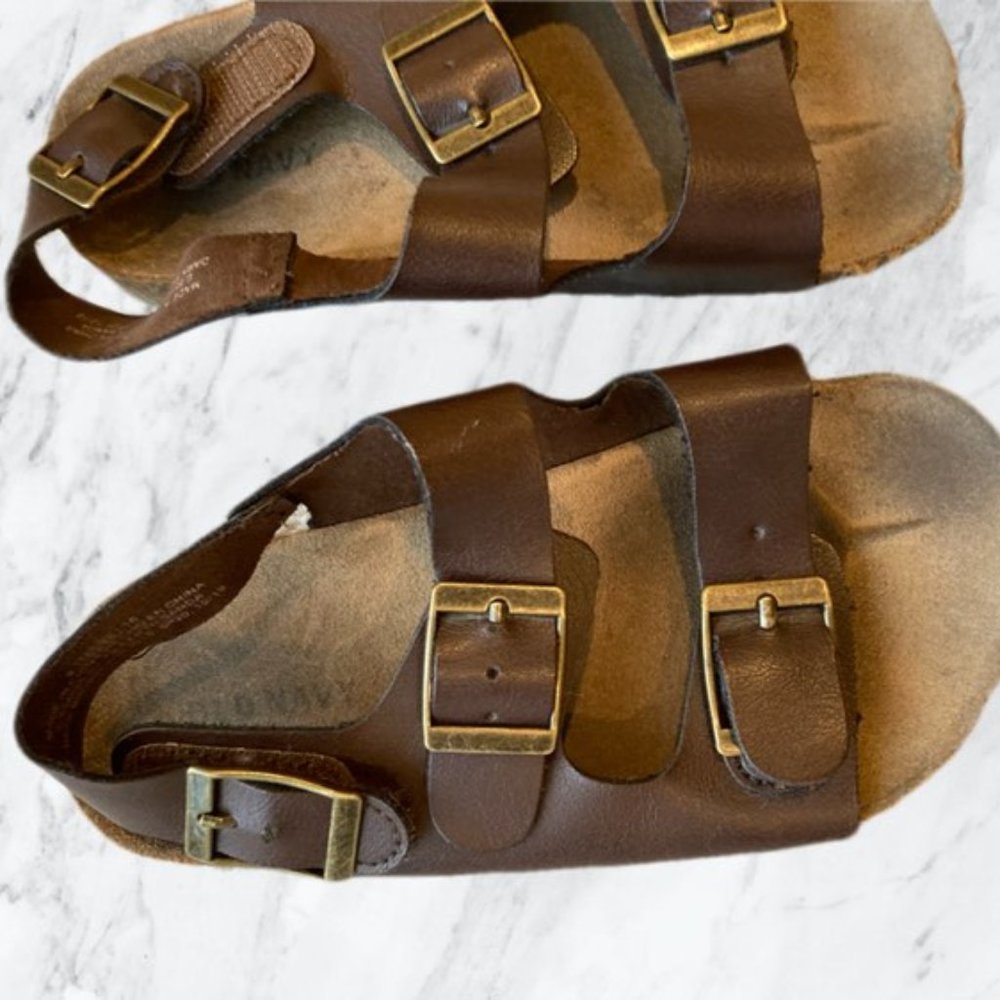 Old Navy Faux-Leather Double Buckle Toddler Sandals